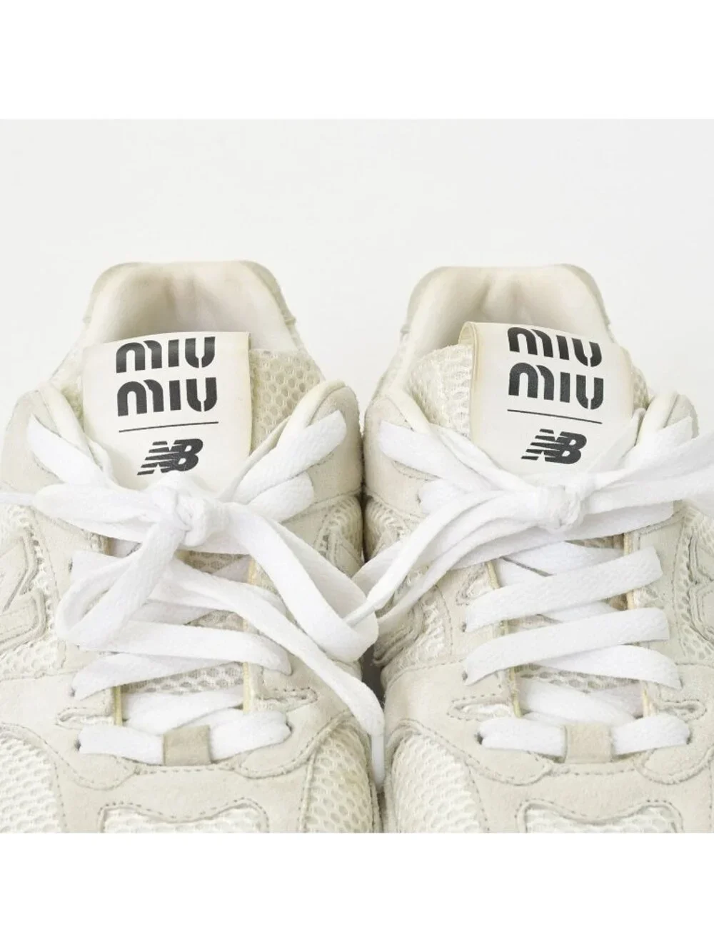 Miu Miu New Balance Suede Mesh Beige White